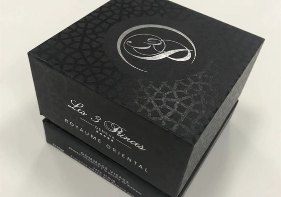 China Caixa de presente preta matte do cartão com empacotamento de creme facial cosmético da garrafa do perfume das tampas fornecedor